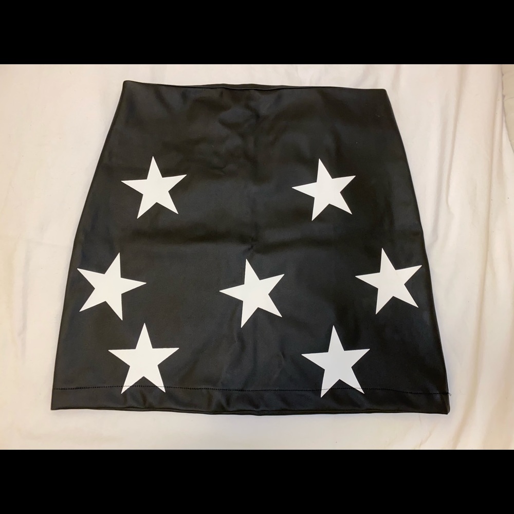 black leather skirt
